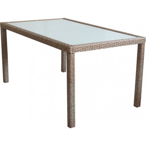 Tavolo Azore 150x90 cm in Wicker Marrone (1/5)