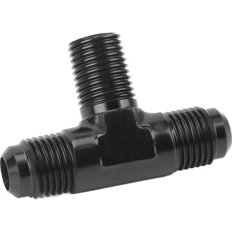 Raccord en T à 3 voies, en alliage d'aluminium anodisé noir, 6AN vers 1/4 NPT (1/5)