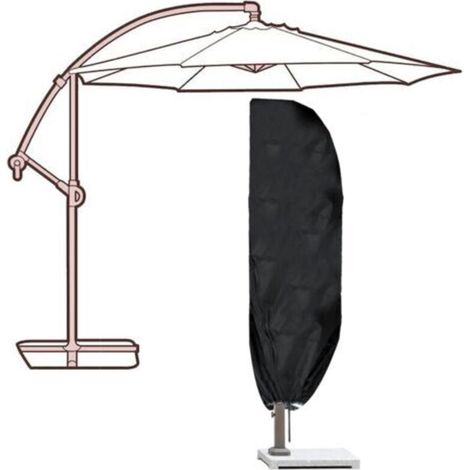 Housse de protection pour parasol déporté 280 cm – Tissu Oxford 210D imperméable et anti-UV – Fermeture éclair antirouille – Crochets ajustables - 1Housse (1/5)
