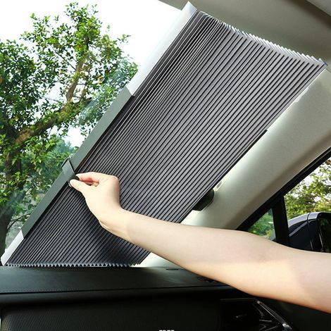 Parasol voiture rétractable, protection solaire anti-chaleur, pare-soleil pliable pour intérieur automobile, 70 cm/27,55 pouces (1/5)