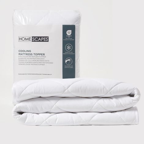 HOMESCAPES Cooling Cot Mattress Topper 60x120cm Set of 2 – Cool Touch Breathable Quilted Cot Mattress Pads for Baby & Toddler, Corner Straps, Washable, OEKO-TEX® Standard 100 Certified