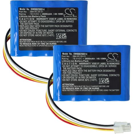 vhbw 2x Batterie compatible avec Gardena Smart Sileno free 800 tondeuse (2600mAh, 18,5V, Li-ion) (1/4)