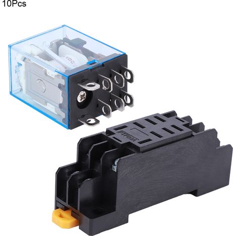 Lot de 10 supports de relais 8 broches, socle pour bobine LY2NJ 24V DC, composant électronique de qualité supérieure (1/5)