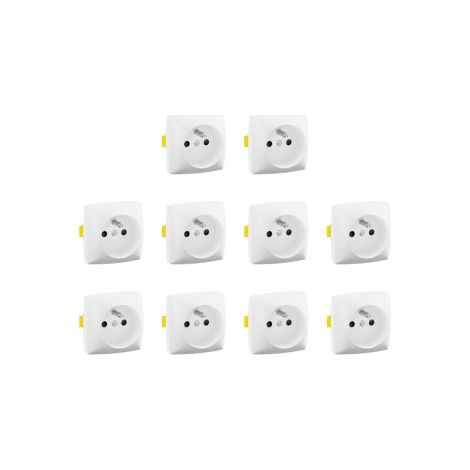 Legrand - Oteo - LOT de 10 Prises 2P+T 16A 230V - Composable - Blanc - Ref. : 086127Lx10 (1/4)
