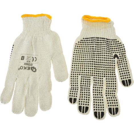 Gants de travail tricotés, mouchetés naturels (12/600)