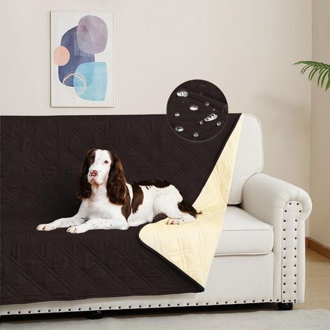 DUJUIKE 100% Housse imperméable canapé, Housse de canapé pour Chien,Housse Impermeable canape lit, avec Base antidérapante, Protection canapé Chien, Chat(Café,173-208 cm) (1/5)