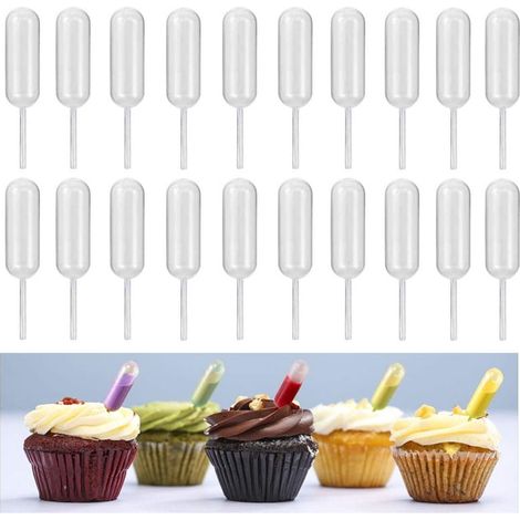 Pipettes de confiserie pour sauces, 50 pièces/4 ml, pour cupcakes et desserts (1/2)