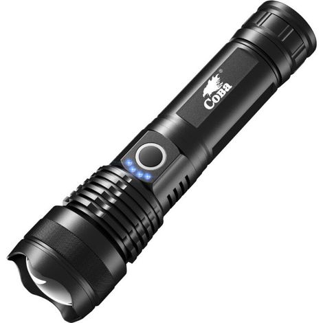 Lampe de poche XHP50 en alliage d'aluminium USB lampe de poche éblouissante longue portée