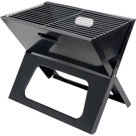 Barbacoa plegable y portátil, ideal para barbacoas al aire libre, acampadas, viajes, picnics y fiestas en la playa - Negra (1/5)