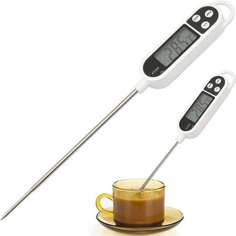 Thermomètre numérique de cuisine – Blanc – Jusqu’à 300 °C – Précis et rapide (1/5)