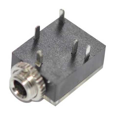 Jack 3.5 mm embase femelle horizontale TRU COMPONENTS 734101 Nombre de pôles: 3 stéréo noir 1 pc(s) (1/2)
