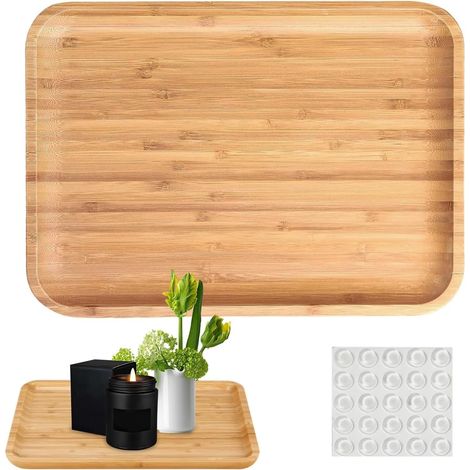 Wooden Serving Tray, 30×20×2cm Bamboo Serving Board (1/5)