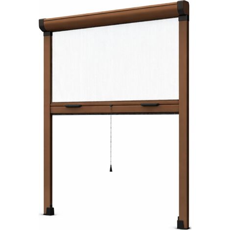 Zanzariera verticale a rullo Marrone con catenella - Tenda riducibile con struttura in alluminio e chiusura rallentata per zanzare e insetti - Misura (1/5)