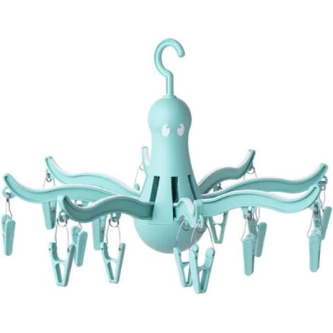 Portant avec 16 pinces à linge turquoise/bleu pâle (1/5)