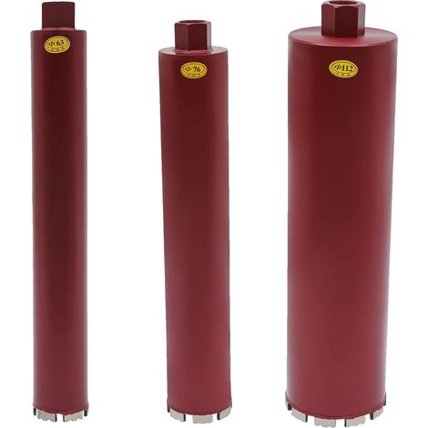 Broca de perforación de núcleo, material de alta dureza, diseño de perforación eficiente, Red-a, 450 mm-a, 112 mm (1/2)