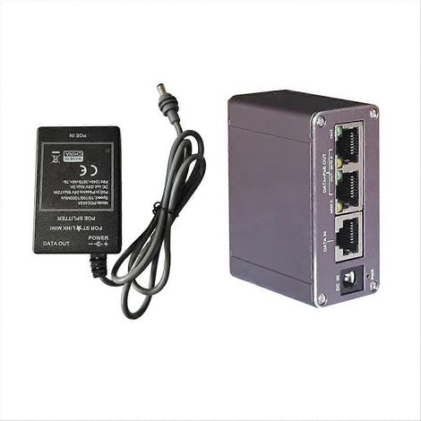 Mini PoE Injektor/Splitter 24 V DC, maximale Ausgangsleistung 65 W, Durchsatz 10/100/1000 Mbps, industrielle Anwendung. (1/5)