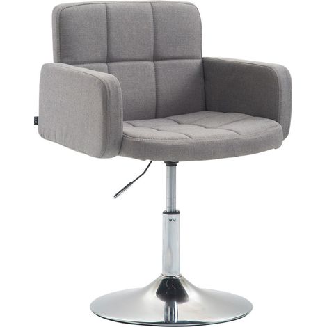 Sillón con reposabrazos acolchados giratorio 360° en tela gris y metal cromado 100002809 (1/3)