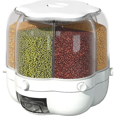 Distributeur de céréales et de riz, amélioré, à 6 compartiments rotatifs à 360° (1/5)
