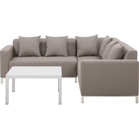 Set Divani Componibili per Esterni Alluminio Tortora sinistro Belize