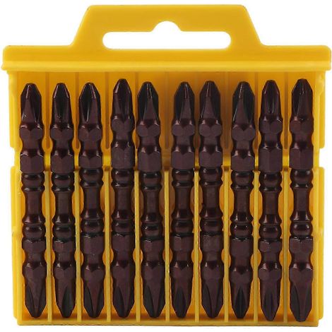 Kit d'outils magnétiques pour tournevis (10 embouts) à double extrémité, tige hexagonale en métal et croix. (1/5)