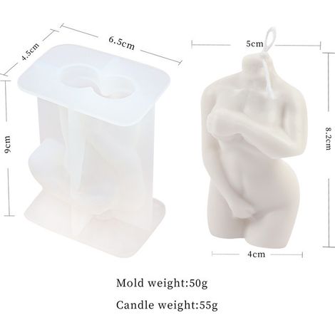 Moule silicone 3D [Shy Female] pour création époxy/cire, modèle corps humain, idéal pour DIY et aromathérapie