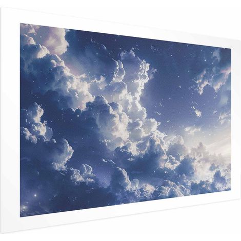 Poster – Sternenklare Wolken und ein sanftes Licht über einem Himmelsausschnitt (1/4)