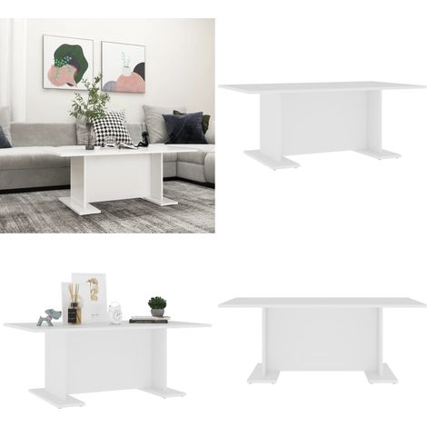 Couchtisch Weiß 103,5x60x40 cm Holzwerkstoff - Couchtisch - Wohnzimmertisch - Beistelltisch - Weißer Couchtisch - Holzt Tisch - Home & Living (1/5)