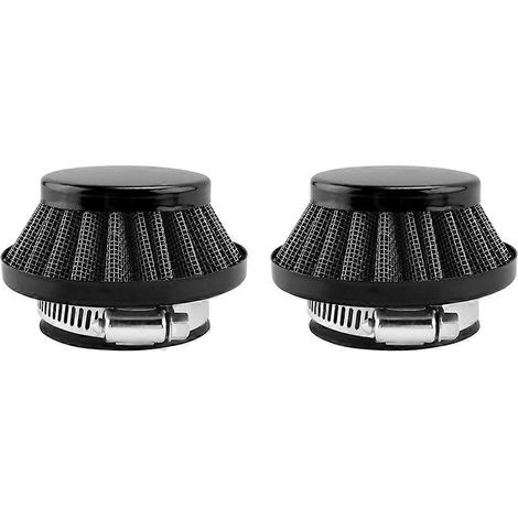 Deux filtres à air de 42 mm, compatibles avec les kits de mise à niveau pour mini-motos/quads deux temps de 47 cm³/49 cm³, filtres à air en aluminium noirs pour mini-motos/quads. (1/5)