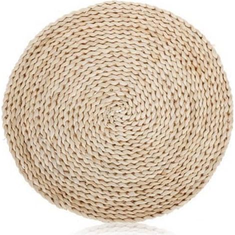 Mantel individual redondo mimbre trenzado 35 cm Marron (1/3)