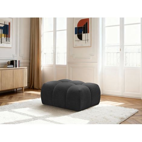 BOBOCHIC - Pouf MELISSE tissu texturé Noir (1/4)
