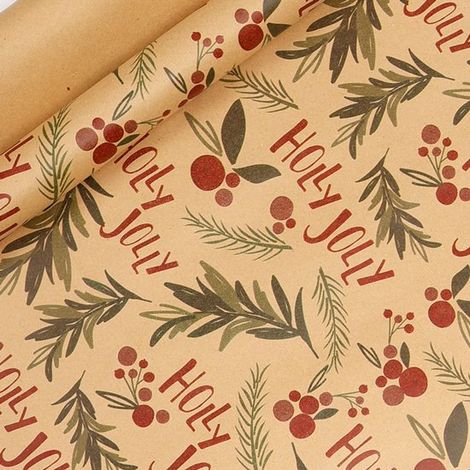 Rouleaux de papier cadeau de Noël - 43 cm x 3 m/rouleau - Parfaits pour emballer les cadeaux de Noël et décorer les fêtes, motifs pommes de pin rouges (1/5)
