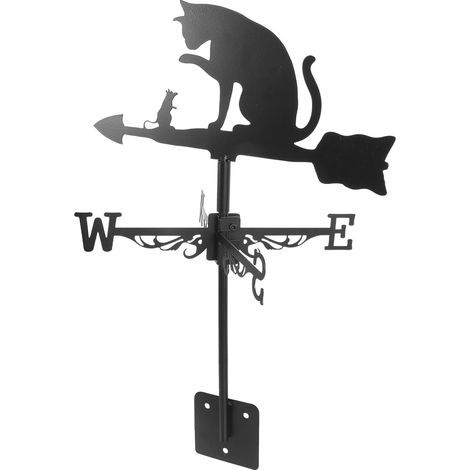 Stainless Steel Garden Weather Vane Cat Mouse Stake Shaped Ornament Wind Direction Indicator Tool for Yard Patio Lawn (1/5)