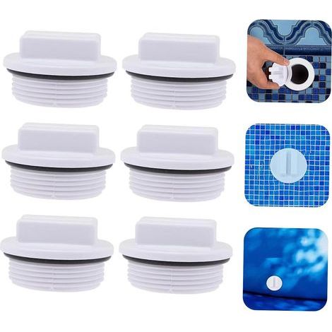 6 pièces Bouchon d'hiver pour Piscine, bouchon hivernage piscine,bouchon piscine,Accessoire pour piscine en hiver, Bouchons de Tuyau de Piscine fileté avec Joint (1/5)
