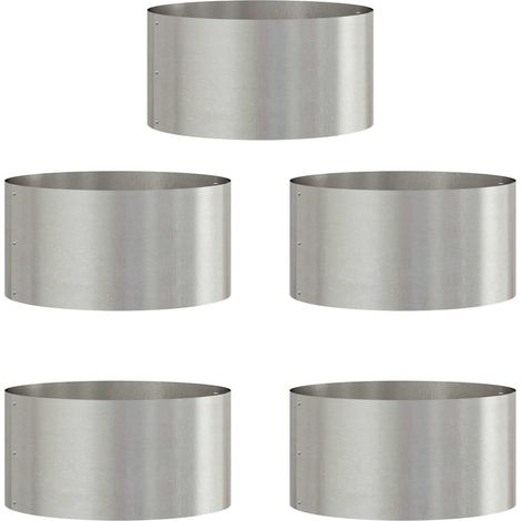 Pflanzenring 5 Stk. Silber 40 x 40 x 20 cm Edelstahl vidaXL