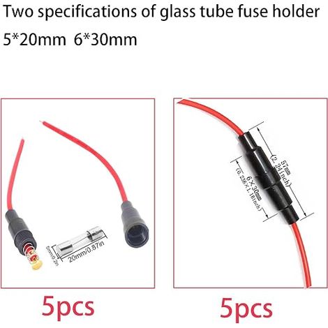 Glass Fuse Kit 250V 0.1A 0.2A 0.5A 1A 2A 3A 5A 8A 10A 15A 5x20mm 12V AGC (1/4)