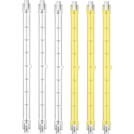 Pack de 6 Ampoules à Halogène 1000W R7s 189mm, Projecteur à Halogène Linéaire R7S Blanc Chaud 2700K 12000lm 230V J189 Ampoule de Sécurité Double Extrémité 189mm Longueur, Dimmable (1/5)
