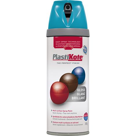 PlastiKote 440.0021118.076 Twist & Spray Gloss Mediterranean Blue 400ml PKT21118