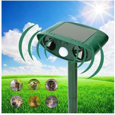 2Pc Solar Ultrasonic Cat Repellent - Outdoor, to Deter Pests and Protect the Garden