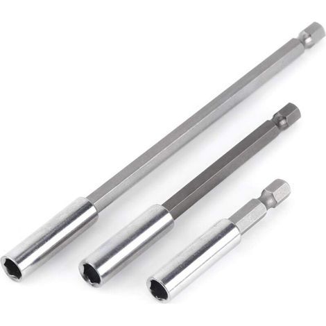 3pcs 1/4" Tige Porte Embouts Magnétique Extension de Vissage Rallonge Perceuse Électrique Tournevis Extension pour Foret Electrique (1/4)