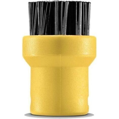 Brosse Ronde - Pour Nettoyeur Vapeur - Diamètre 4 cm - Hauteur 2,6 cm - Noir Jaune - Lot de 1 (1/4)