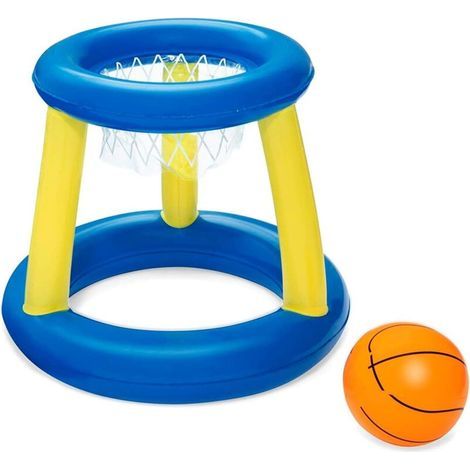 Panier de basket-ball gonflable avec Balle pour piscine, jeu de basket flottant, sports aquatiques, famille, amis, diamètre 61 cm (1/5)