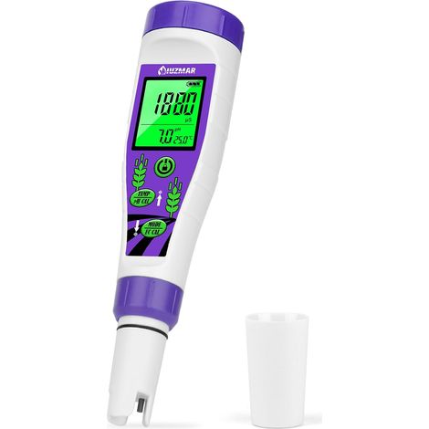 pH EC Mètre pour L'eau Affichage Simultané TDS Temp Testeur Appareil Numérique pour Mesurer le pH/TDS/EC/Température de Piscine, Potable, Aquarium (1/5)