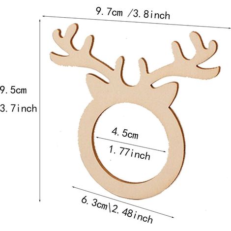 Set mit 20 Serviettenringen aus Holz in Rentierform, perfekt für eine Weihnachtsfeier.