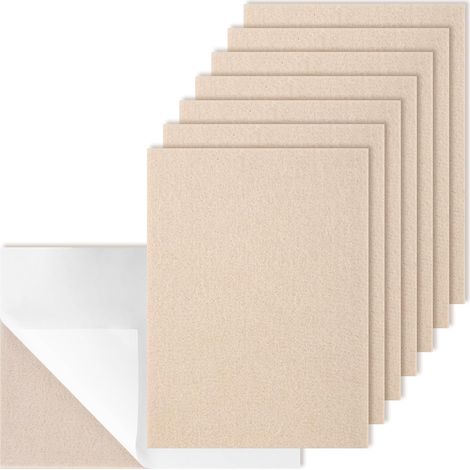 Patin Feutre Autocollant, 15×11cm 8 Pièces Patin de Chais, Beige Patins pour Meubles, 5mm D'éPaisseur Protection Pied de Table, Feutrine Autocollante pour Jambes de Meubles (1/5)