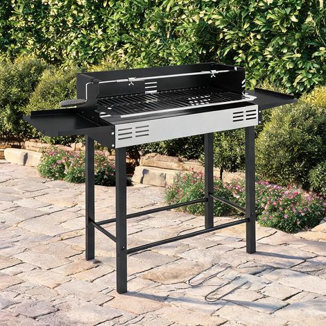 Barbecue au charbon schwarz en metall Edelstahl 118 x 32 x 90 cm (1/5)