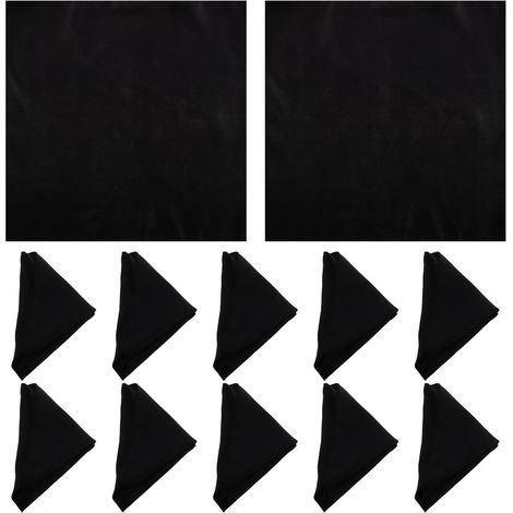 Lot de 12 Serviettes de Table en Tissu Polyester Noires, Douces et Confortables, Design Élégant, pour Restaurant et Hôtel (1/5)