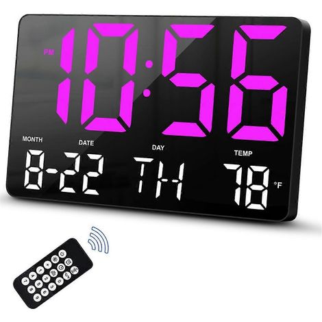 Digitaluhr, digitale Wanduhr mit Fernbedienung