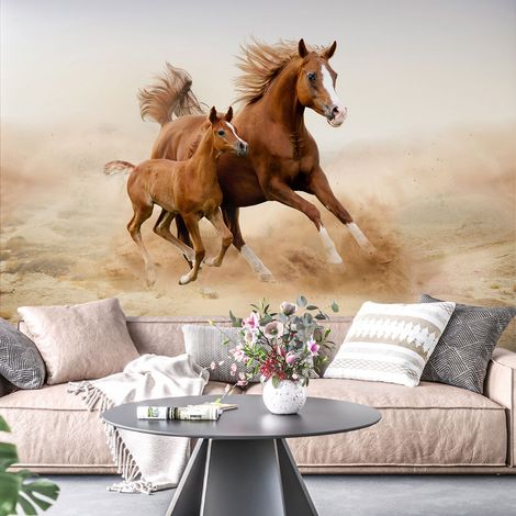 Papier peint panoramique - Chevaux - 130 cm x 91 cm (1/4)