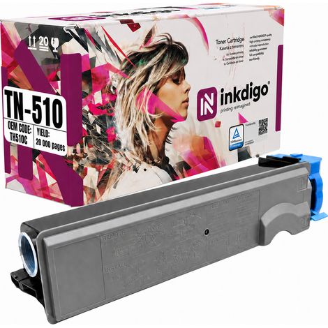 Toner Inkdigo TN510C compatibile con Konica Minolta Bizhub C500, certificato TÜV. (1/5)