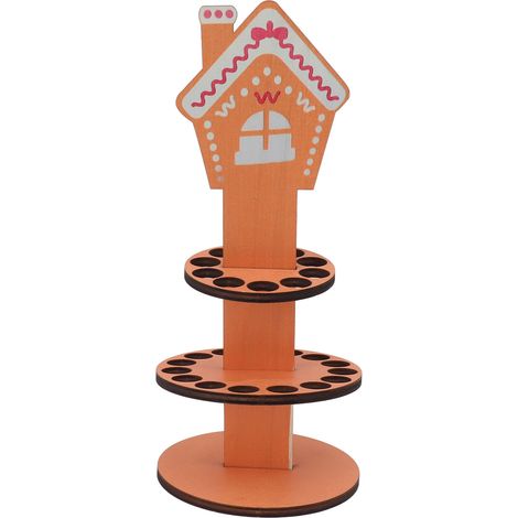 Porte-monnaie de Noël en bois, décoration de table, avec plusieurs trous, porte-monnaie double couche décoratif, type F (1/5)